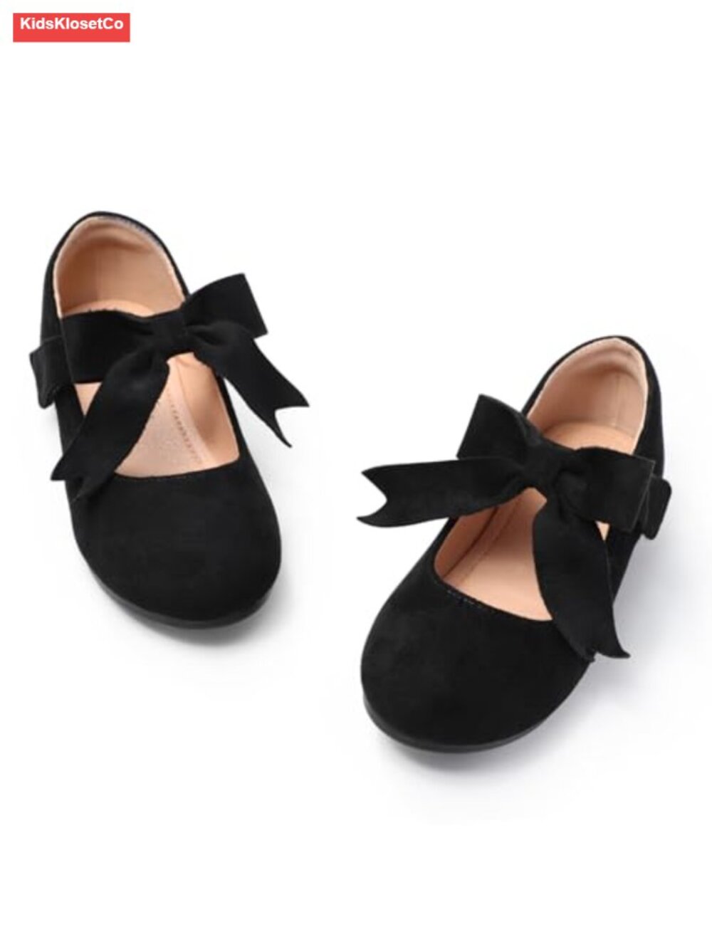 Girls Mary Jane Flats - Non-Slip Round Toe Ballet Shoes with Bow